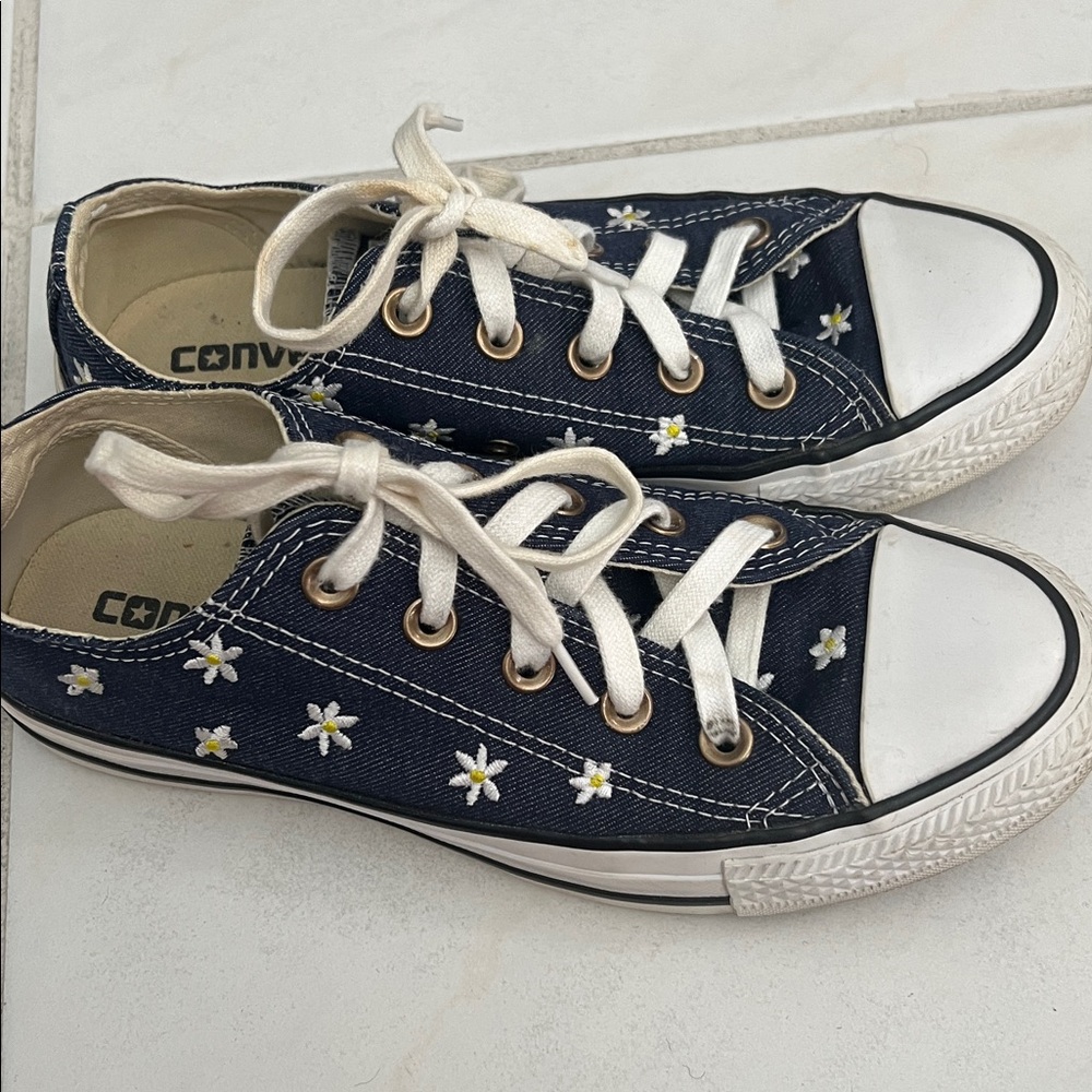 Converse All Star Denim Flower Sneakers (Firm Price)
